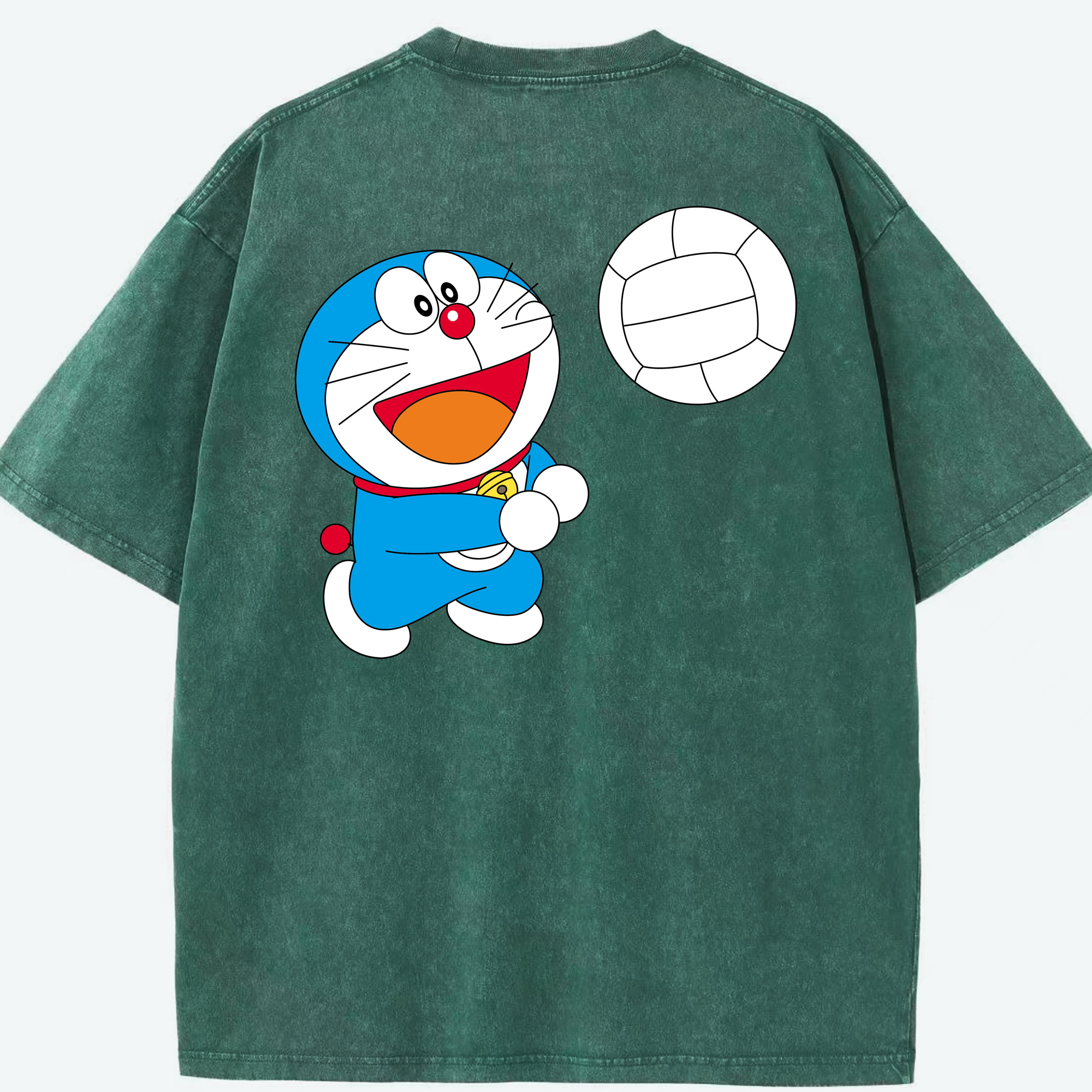 （画像用） ドラえもん Doraemon 綿100% ヴィンテージ風 半袖Tシャツ（背面プリント）